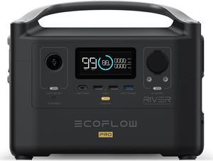 EcoFlow RIVER Pro Portable Power Station 720Wh CapacitySolar Generator600W AC Output for Outdoor CampingHome BackupEmergencyRVoffGrid