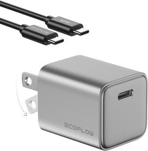 EcoFlow RAPID 20W GaN USB C Charger with Cable,Fast Type C Charging Block Plug for Rapid Compatible with iPhone 15/15 Pro/14/14 Pro Max/13, Galaxy, iPad
