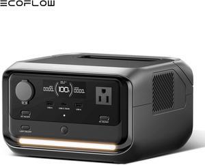 EcoFlow Portable Power Station RIVER 3 Plus, 286Wh LiFePO4 Battery, 3 Up to 1200W AC Outlets, <10 MS UPS, Expandable to 858Wh, <30 dB Quiet, 1Hr Fast Charging Solar Generator for Outdoor Camping/RV