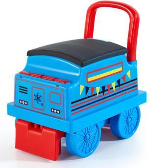 JOYLDIAS Train Carriage for Ride on Train with Songs, Stories, Storage and Handle, Blue
