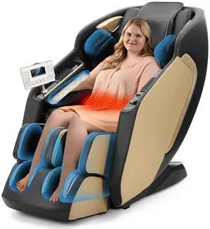 Massage Chair Full Body Extra Wide Seat, Zero Gravity Massage Chair SL-Track Shiatsu Massage Recliner Chair with 12 Modes, Bluetooth, Body Scan, Heating, Foot Roller, Airbags Massage