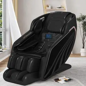 Massage Chair Full Body, Luxury 4D Zero Gravity Massage Chair with SL-Track, Heating, Foot Rollers, Bluetooth Speaker, Full Body Airbags Compression Massage, Adjustable Recline (Black)