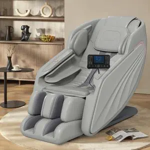 Massage Chair Full Body, Luxury 4D Zero Gravity Massage Chair with SL-Track, Heating, Foot Rollers, Bluetooth Speaker, Full Body Airbags Compression Massage, Adjustable Recline (Silver)