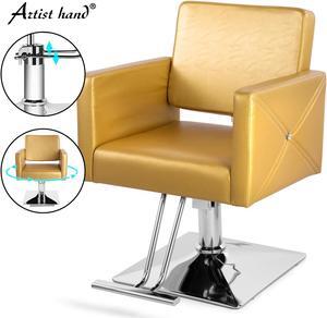 Artist Hand Gold Barber Chair 360 Degrees Rolling Swivel Salon Chair Spa Beauty Equipment for Hair Stylist