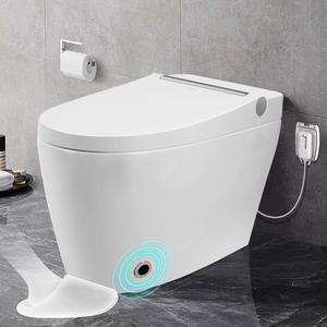 COSVALVE Heated Seat Smart Toilet One Piece Automatic Flush Tankless Toilet with Foot Sensor Flush Blue Night Light Knob Control Power Outage Flushing