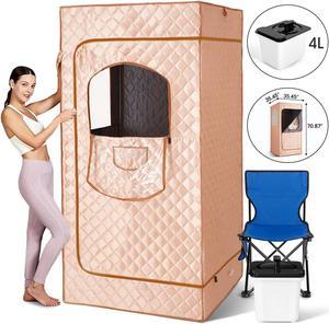COSVALVE Portable Steam Sauna, Personal Full Body Home Sauna Tent, Indoor Sauna Box for Home Relaxation with 4L 1600W Steam Generator, Remote Control, Timer, Foldable Chair (35.45L*35.45W*70.87''H)