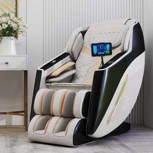 3D Full Body Massage Chair, Zero Gravity Recliner Chair With AI Voice Control, Back And Calf Heating, Bluetooth Speakers, And Foot Massager, Full Body Airbags Compression Massage (Black & White)