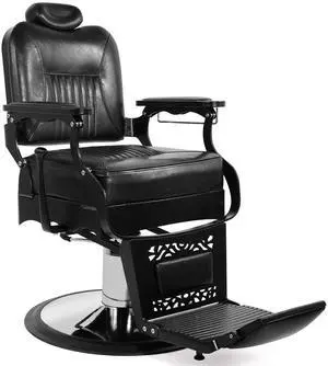 Artist hand Antique Barber Chair Vintage Barber Chair Heavy Duty Barber Chairs Hydraulic Reclining Salon Chair Tattoo Chair Salon Equipment(Black)