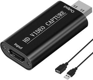 HDMI to USB Video Capture Card, HDMI to USB 1080p USB2.0, Record Directly to Computer for Gaming, Streaming, Teaching, Video Conference or Live Broadcasting