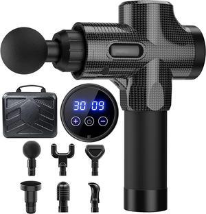 Cotsoco Massage Gun for Athletes,30 Speeds Professional Deep Tissue Massage Gun for Pain Relief,Super Quiet Percussion Muscle Massager with 10 Massage Heads(Carbon)