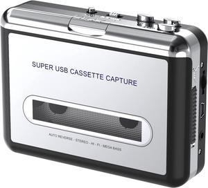 Cassette Tape To CD Converter Via USB,Portable Cassette Player Capture Audio Music Compatible With Laptop and Personal Computer, Convert Walkman Tape To MP3 Format