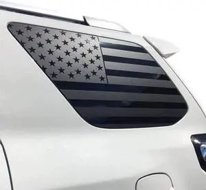 Acaigel 2pc American Flag Window Decal Sticker Matte Black For 2003-2009 Toyota 4RUNNER