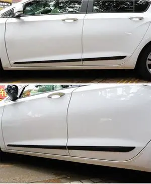 Paiying 4X  Rubber Car Side Skirt Door Line Body Moulding Trim Cover Stripes US