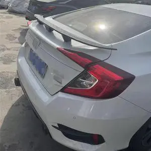 FYUU GT Style Car Rear Trunk Spoiler Wing with 3 Posts Carbon Fiber Look US