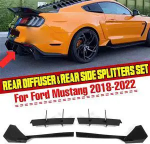 Acaigel Car Rear Bumper Lip Diffuser Spoiler Chassis Deflector Rear Side Splitters Apron Flaps