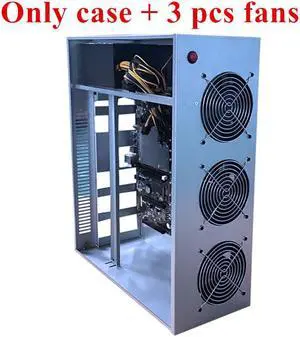 Acaigel 5 GPU Server Case with 3 Fans Frame Mining Rig House Machine Platform For X79 Motherboard ETH