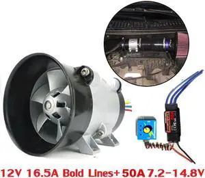 Acaigel 12V Car Electric Turbine Turbo Charger Boost Air Intake Fan with Brushless 50A ESC