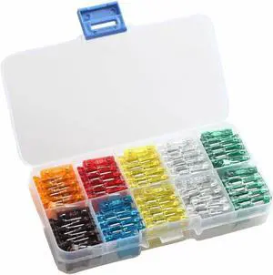 Acaigel 120Pcs Mini Blade Fuse Assortment Set 5 7.5 10 15 20 25 30 Amp For Car Truck SUV