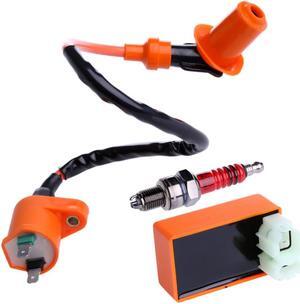Furulu Racing Motorcycle Bike Ignition Coil AC CDI Box 6Pin Spark Plug For GY6 50-150cc
