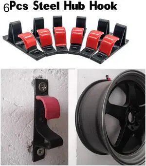 FYUU - Tire Wheel Hub Hook Wheel Shop Display Stand Metal Holder Rack Wall Mounted Racing Car Wheel Hub Hanging Boss Hook