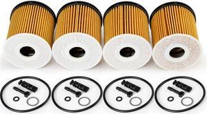 FYUU 4 x Oil Filter Pack w/Seals for Hyundai 1.6L 26350-2M000