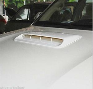 Car Air Flow Intake Hood Scoop Vent Bonnet Decorative Cover White ABS