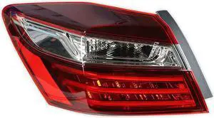 Paiying Outer Driver Left Tail Light Replacement For 16-17 Honda Accord 4dr Sedan W/ LED