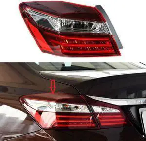 Acaigel Outer Driver Left Tail Light Replacement For 16-17 Honda Accord 4dr Sedan W/ LED