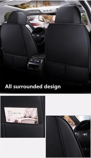 Paiying Seat Covers Protector Luxury PU Leather Front Rear Cushion 5-Seats all seasons