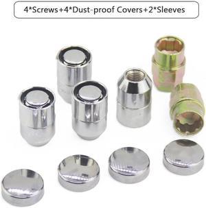 Car Steel M12x1.25 Wheel Lock Lug Nut +4 Pcs Anti Theft Locking Nut w/ 2 Key Set