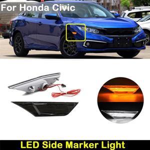 Acaigel For 2016+ Honda Civic 10th Gen Switchback LED Side Marker Turn Signal Lamp Smoke