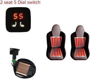 Yassdwbn Durable 12V Digital Black 5 Gear Display Seat Heated Pad Switch Auto Heated Set