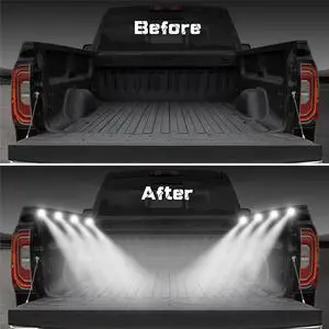 FYUU 8pc 48LED LED Rock Lights Under Body LED Lighting Truck Bed Cargo Lights Atmosphere Light RGB RF Remote Control Waterproof