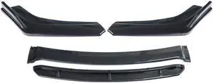 Paiying 4pcs 3D Carbon Fiber Color Front Bumper Splitter Lip Diffuser Spoiler Body Kit