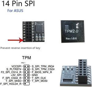 TPM 2.0 SPI Card Module 14-1 Pin Safety block Motherboard Windows 11 For ASUS