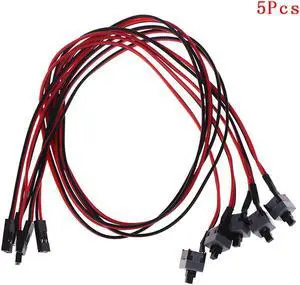 Acaigel 5pcs 50cm Power Switch Cable for Computer Case Motherboard PC Self Reset Switch