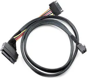 SFF-8639 68P Straight + PWR to SFF-8643 36P Mini SAS U.2 Cable For 2.5 NVMe SSD