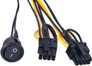 ATX Power 24Pin to Dual 6+2 Pin 8 Pin with on Off Switch Cable PCIe 6Pin 8Pin Male to 24 Pin Female Power Supply Cable
