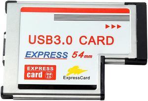 54mm Express Card Expresscard to 2 Port USB 3.0 Adapter for Laptop NEC Chip