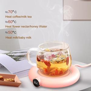 Cup Warm Heating Pad USB DC 5V Constant Temperature 3 Gear Digital Display Adjustment Timing Heater for Coffee Milk Tea