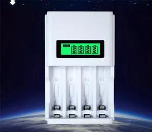 AAA AA Rechargeable Batteries 1800/900mAh 1.2V Ni-MH / 4 Slots LCD Charger