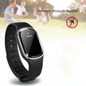 Ultrasonic Anti Mosquito Insect Pest Bugs Repellent Repeller Wrist Bracelet Band-Black
