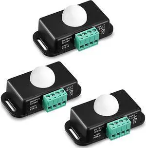 3PCS DC 12V-24V 8M Automatic Infrared PIR Motion Sensor Detector Switch For LED Light
