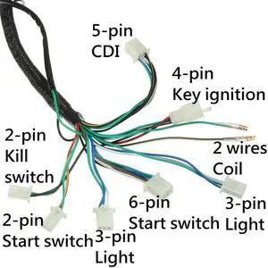 Paiying 1Set Car Wiring Harness Loom For Chinese Electric Start Quads 50cc 70cc 90/110cc