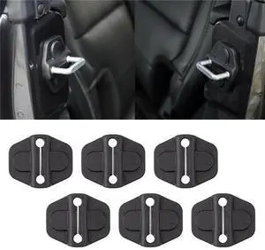 Yingshan 6 Pcs ABS Plastic Car Door Lock Protector Cover For Jeep Wrangler JL 2018-2020