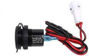 Acaigel 3.0 Quick Charger Dual USB Power Connector Socket with Voltage Display For Yamaha Tenere 700 Rally