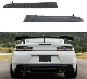Paiying Smoke Lens Rear Bumper Diffuser Reflectors For Chevy Camaro 2016-2022 Lt Ss Zl1