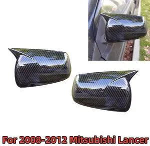 Paiying Carbon Fiber Look Ox Horn Rearview Side Mirror Cover For 08-12 Mitsubishi Lancer Paiying Carbon Fiber Look Ox Horn Rearview Side Mirror Cover For 08-12 Mitsubishi Lancer