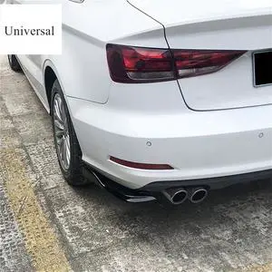 Paiying 2x  SUV Car Rear Bumper Side Chin Splitter Winglet Kit Glossy Black ABS