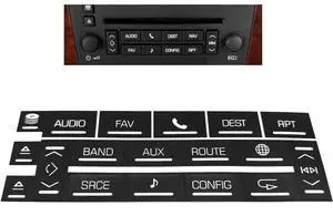 Yassdwbn Radio Worn Button Repair Decal For Cadillac Escalade Ext Esv 07-13 Yassdwbn Radio Worn Button Repair Decal For Cadillac Escalade Ext Esv 07-13